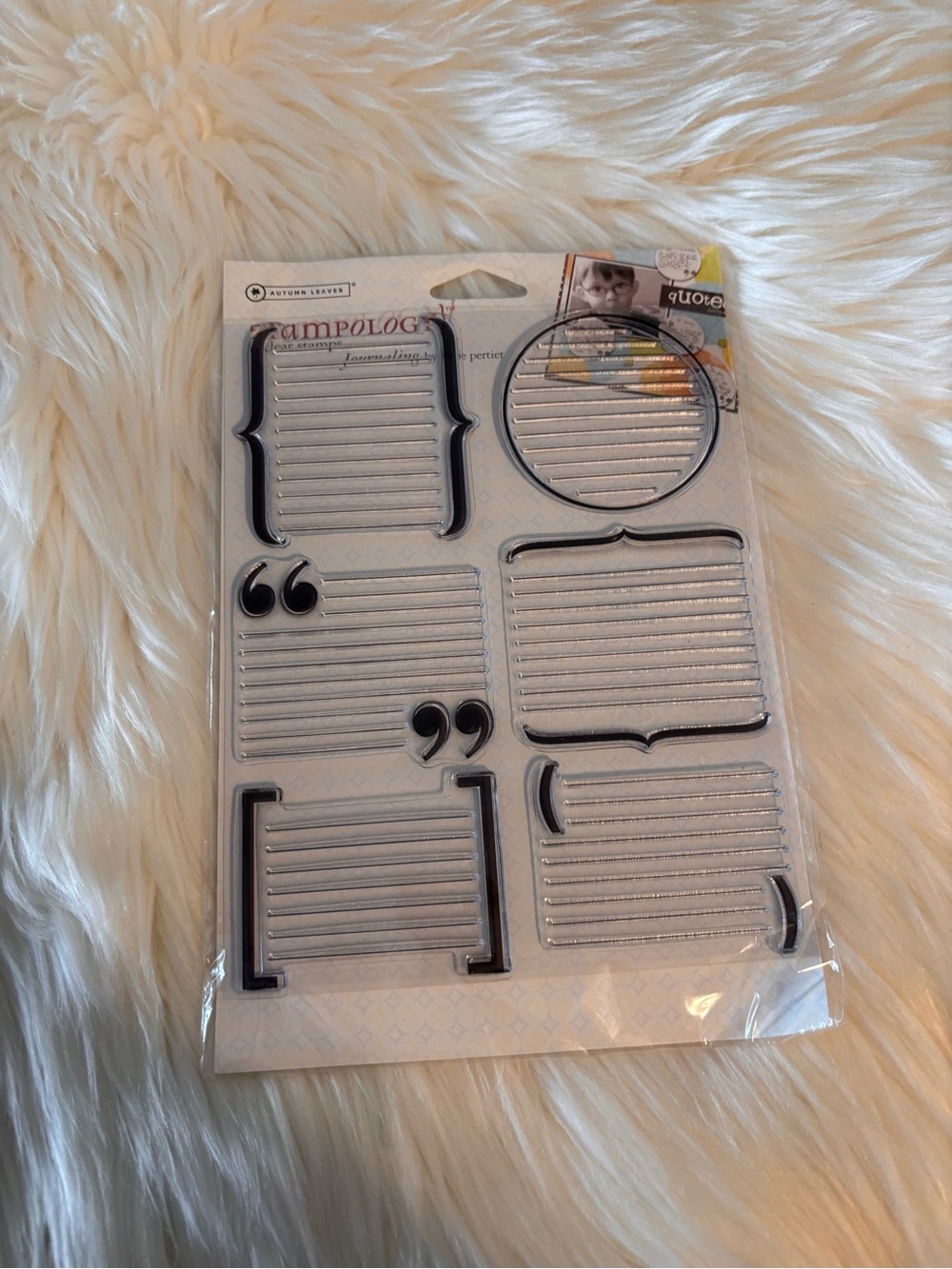 NEW Clear Journal Stamps - Black Accent Quote & Label Set
